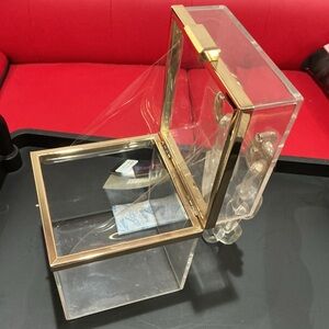 Clear Acrylic Box with Gold Accents